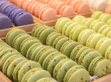 tray of French macarons
